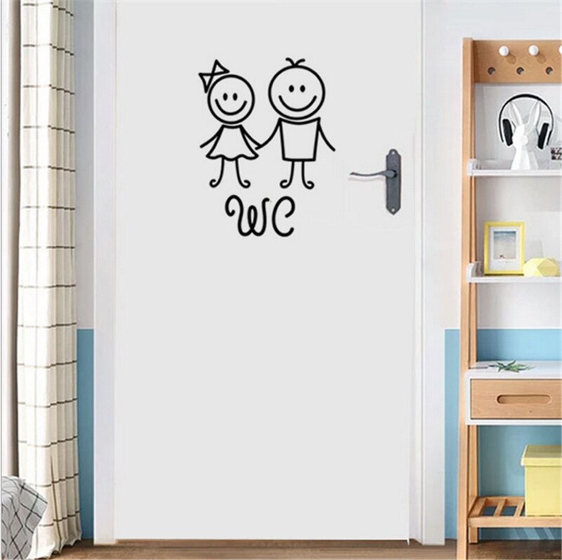 Funny Toilet Entrance Sign WC Wall Decal Sticker For Shop Office Home Cafe Hotel