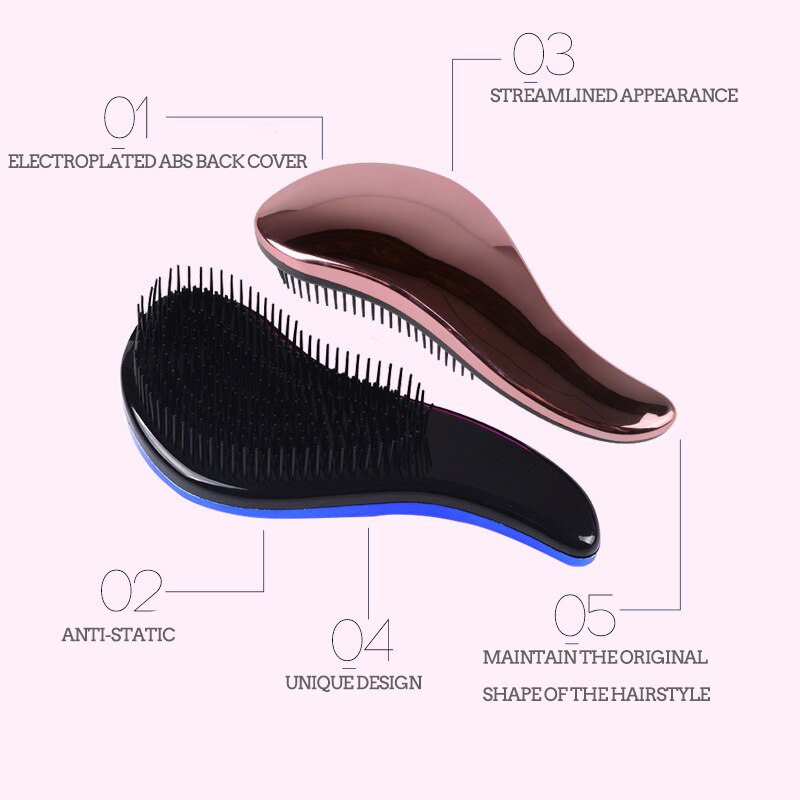 1Pc Anti-Statische Haar Borstel Massage Kam Detangling Borstels Galvaniseren Douche Massage Nat Hairbush Salon Hair Styling tool