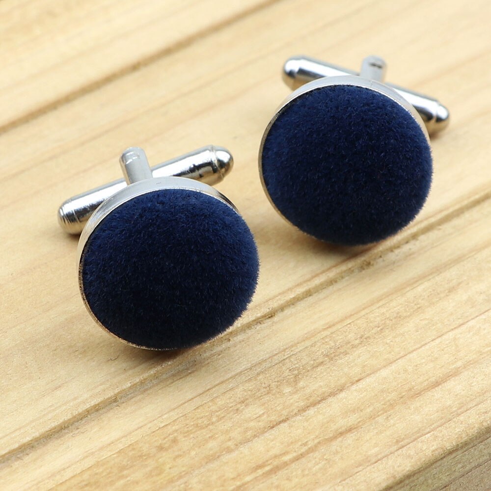 Boutons de manchette de chemise pour hommes, bijoux ronds en daim doux, à la , pour affaires, fête de mariage, accessoires pour hommes, de: 10