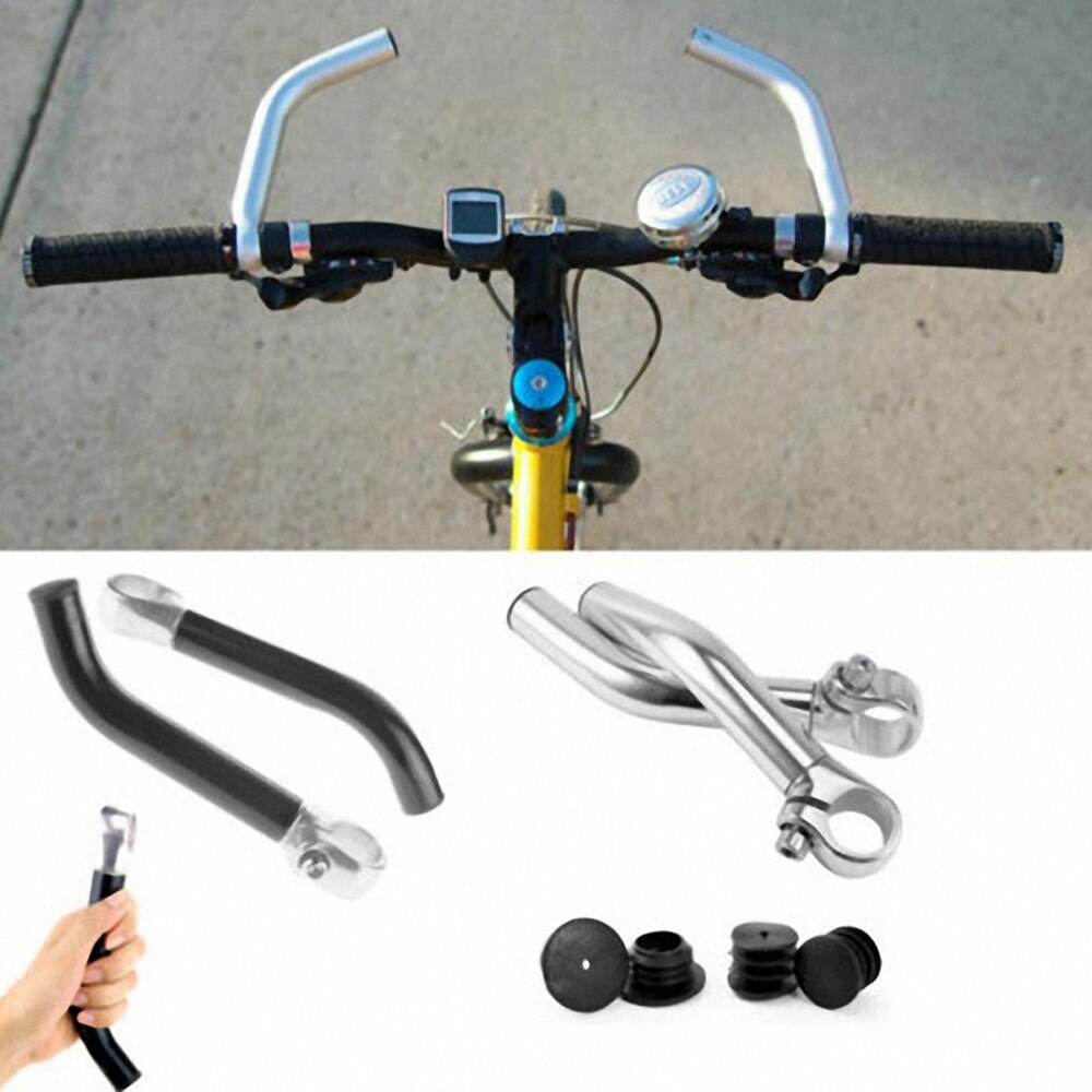 1Pair Bike Rest Handlebar Extender 15cm Aluminum Bicycle Bent Horn Ends for 22.2cm Handle Bar Riding Cycling Parts