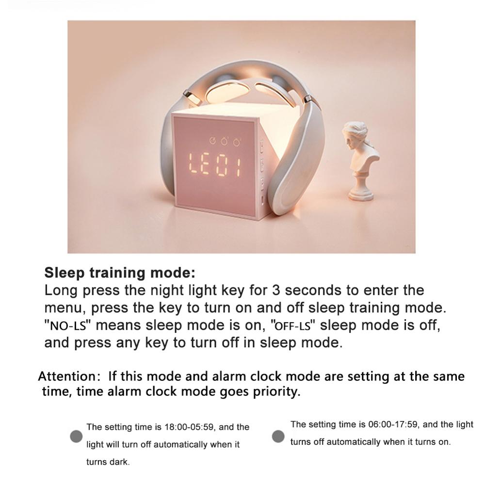 Sleep training Wake- Up Alarm clock 5 Colored Night Light/Sunrise Simulation DC5V Sounds and Snooze desktop clocks Kids