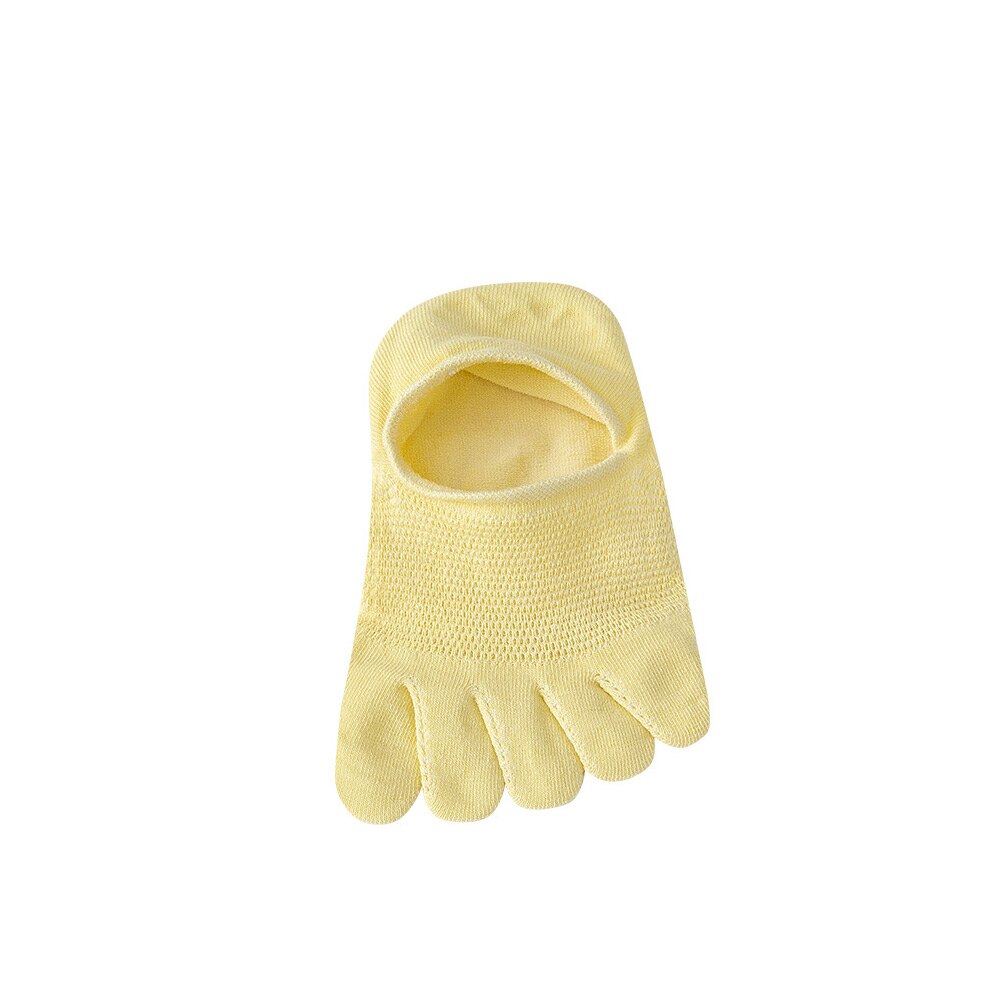 Women Five Toe Socks Slipper Toe Socks Boat Sock Ankle Short Socks Breathable Toe Invisible Socks Thin Toe Sock No Show Socks: Yellow