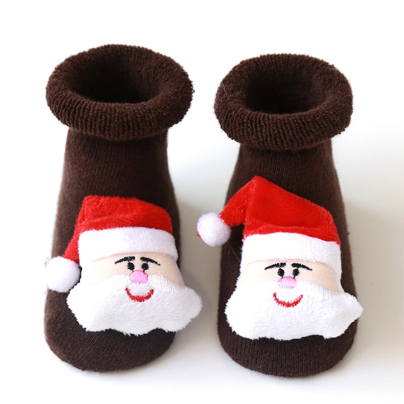 Navidad bebé Navidad calcetines algodón Terry piso calcetines silicona antideslizante bebé niñas niño invierno calcetines calientes
