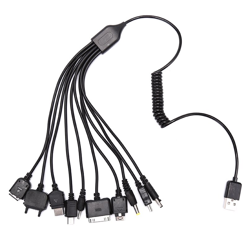 1Pc Multi Pin Kabel Lader Usb Adapter Kabel Data Kabel Cord 10 In 1 Multifunctionele Usb Data Transfer Kabel universele