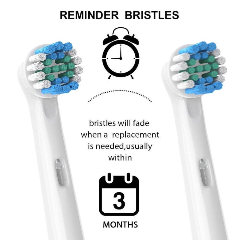 8 stk erstatningsbørstehoder for oral-b elektrisk tannbørste advance power/pro health/triumph /3d excel/vitalitet presisjonsrengjøring