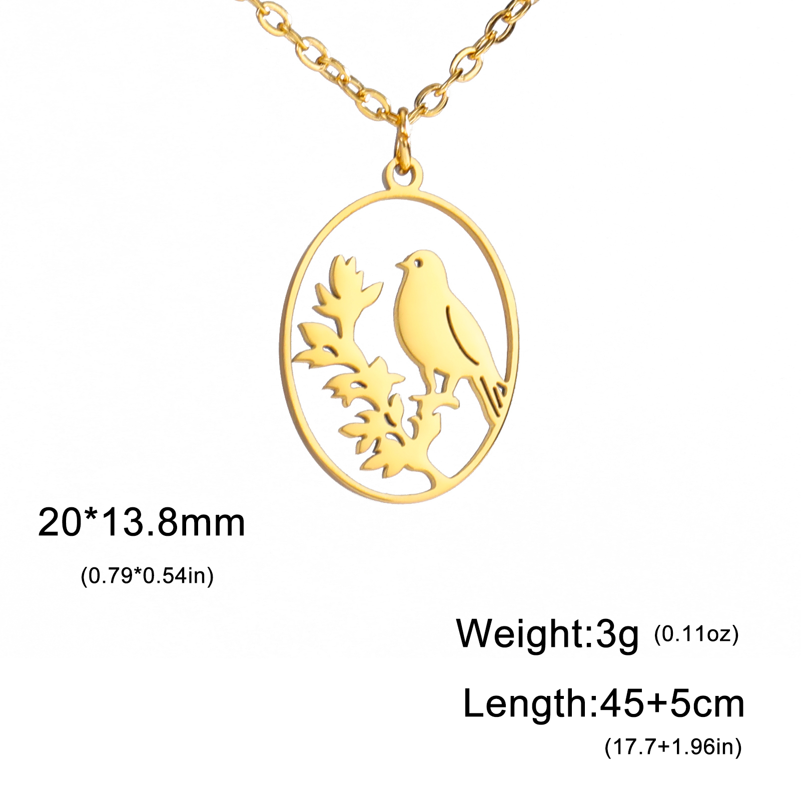 Roestvrijstalen Holle Ellips Dieren Hangers Ketting Meisjes Mode Schattige Konijn Vogels Serie Ketting Ketting Sieraden Voor Vrouwen: Plating Pistool