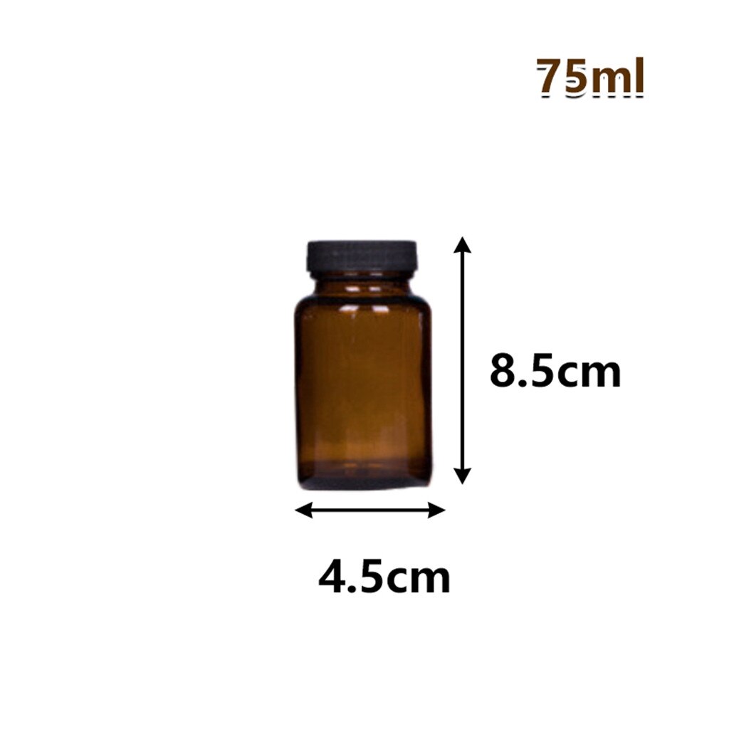 Dark Brown Wide Mouth Glass Bottle Lightproof Health Products Separate Bottling Brown Glass bottle Different Size
