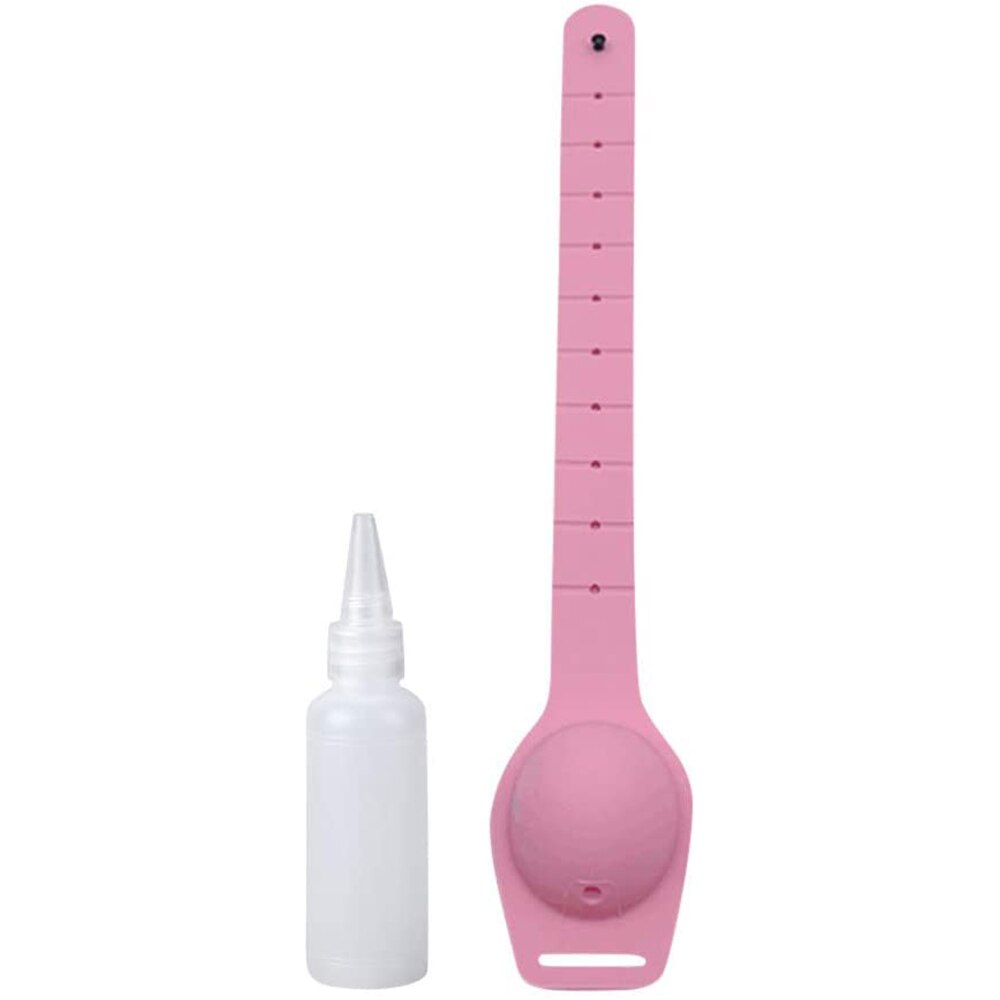 1PC Dispenser disinfettante per le mani braccialetto ricaricabile in Silicone polsino Dispenser per mani polsino adulto bambino uomo donna casa all'aperto: Colore rosa
