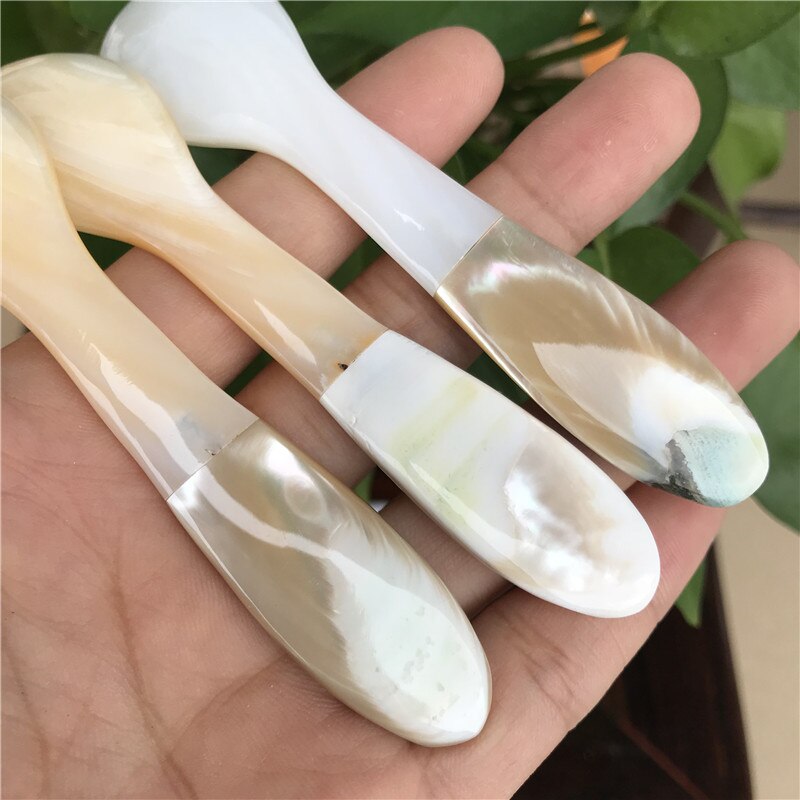 2Pcs Natuurlijke Schelp Mossel Koffie Lepel Rivier Masker Kruiden Lepel Scoop Van Caviar Creatieve Conch Kenmerken