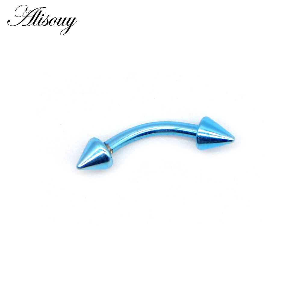Alisouy 1pcs 16G Titanium Anodized Stainless Steel Body Jewelry Helix Piercing Ear Eyebrow Jewelry Nose Lip Captive Rings: B Blue