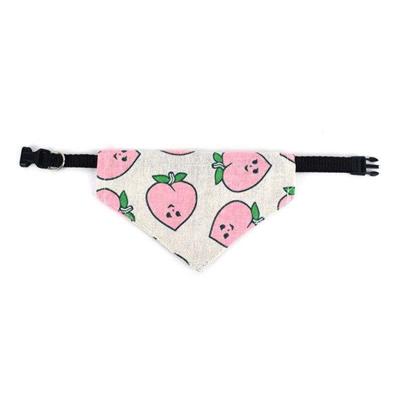 Obst Gedruckt Katze Schal Dreieckige Schals Haustier Bandana Zubehör Nette Hund Kragen Bandana Einstellbare Hund Halstuch Lätzchen Kragen: Pfirsich / M