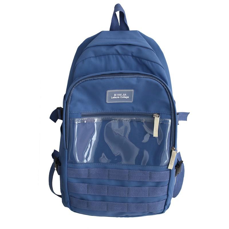 Transparante rugzak met zakken voor dames, reistas, waterdichte schooltassen voor tienermeisjes, kinderen, schattige rugzakken: Blauw