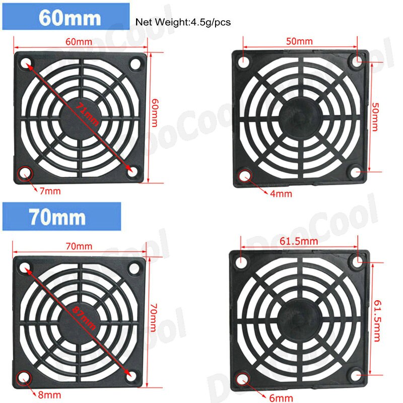 10 stuks Veel Gdstime Computer Mesh 40mm 50mm 60mm 70mm 80mm 90mm 120mm PC Fan Dust Filter 4cm 5cm 6cm 7cm 8cm 9cm 12cm