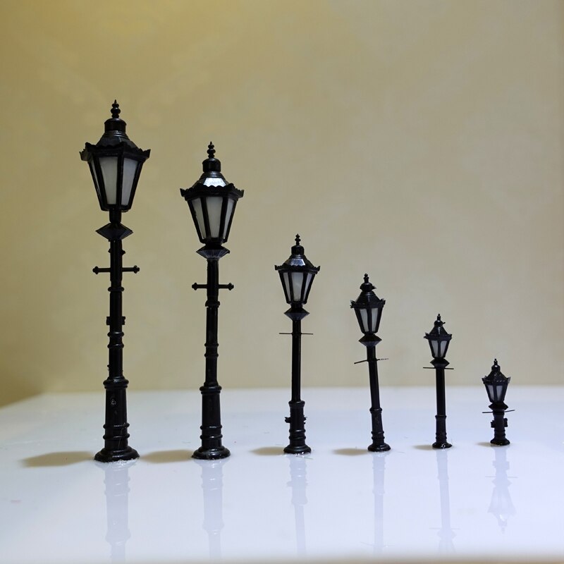 3pcs Model Lights Ho N O Scale 3v Lamppost Lamps Model Garden Street Park Lamps Trains Railway Park Layout without Power Source