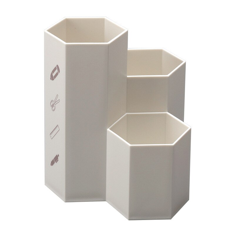 Portalápices hexagonal original fresco caja de almacenamiento de escritorio de plástico simple suministros de oficina para estudiantes