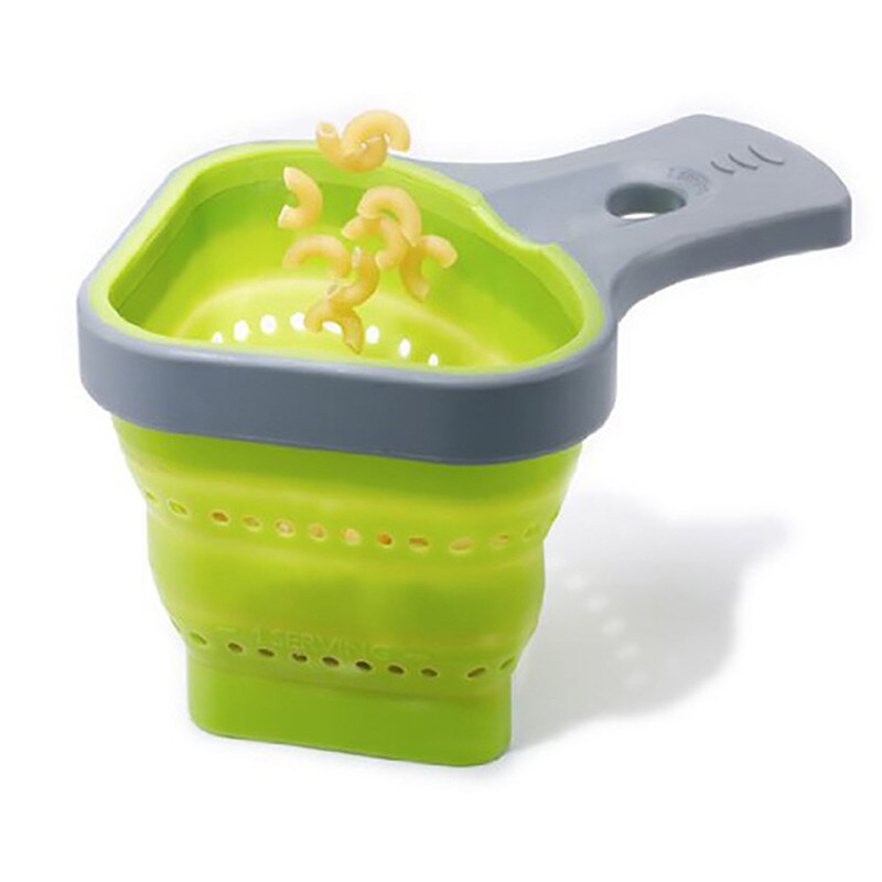 Silikone nudelsi, bpa gratis værktøj til madlavning af nudler, pasta, farfalle, fusilli, foldbar filterskærm, dørslag