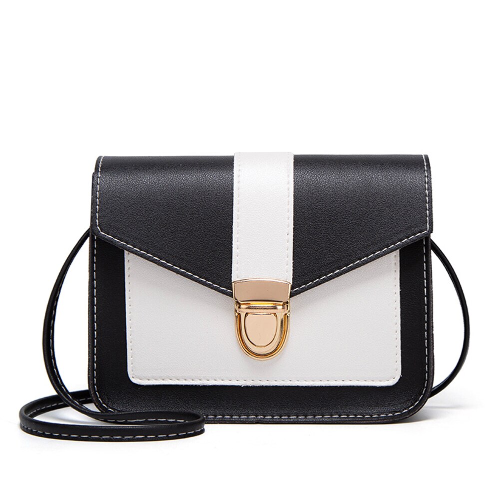 Dames handtas crossbody messenger bag pu leer dames schoudertassen afneembare handtassen: Zwart