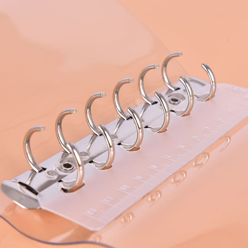 Carpeta de archivadores de plástico PVC transparente, carpeta de suministros para escuela y oficina, cuaderno A5/A6/A7, anilla de hojas sueltas, 1 unidad