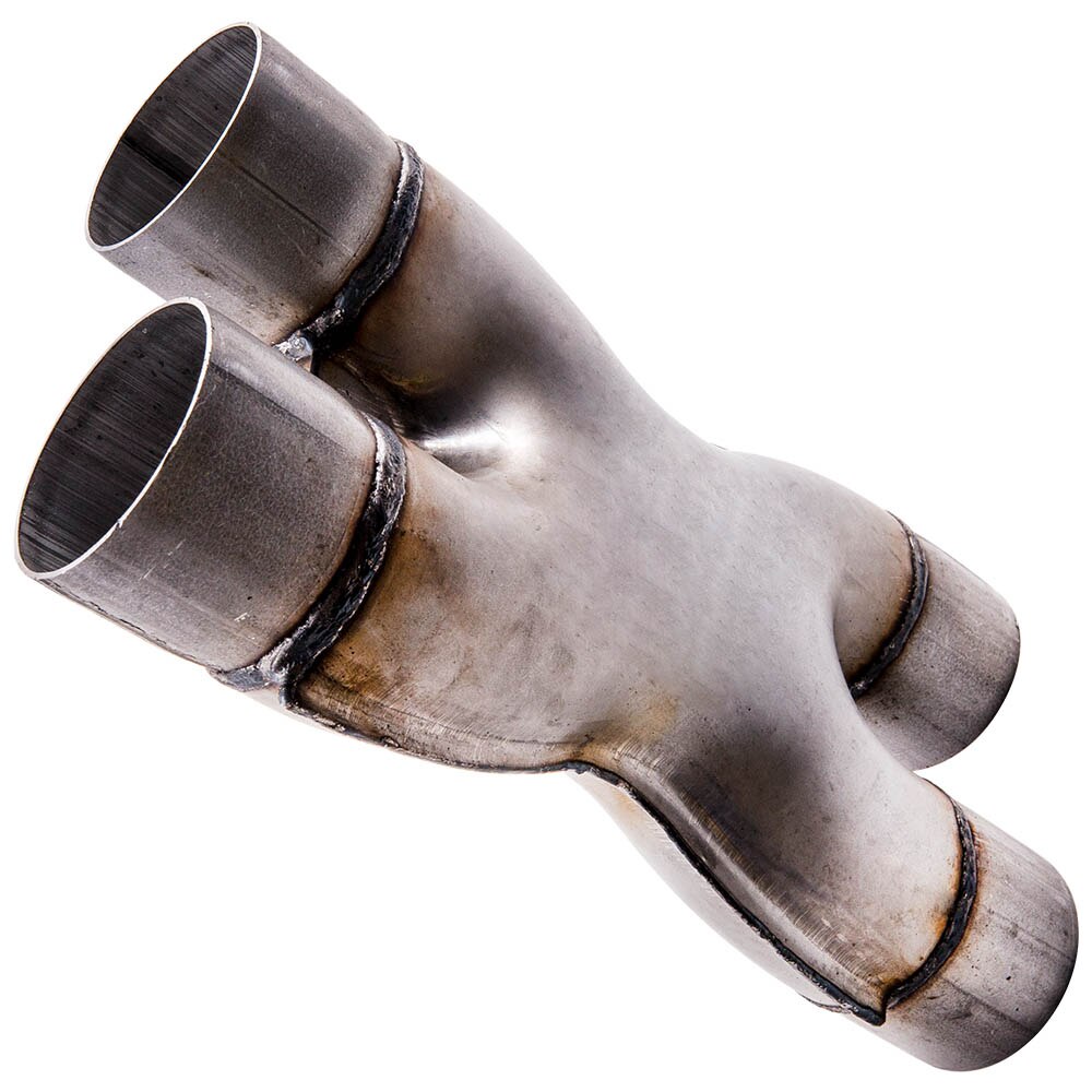 Universal X-Pipe Exhaust Tip 2.5" Dual Inlet 2.5"inch Outlet Crossover Tail Pipe