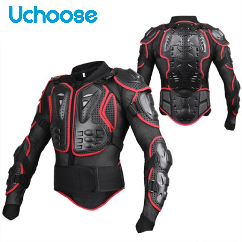 Uchoice-Chaqueta de motocicleta de cuerpo completo para hombre, armadura para Motocross, protección para Moto de carreras, talla S-5XL: Red / XXXL