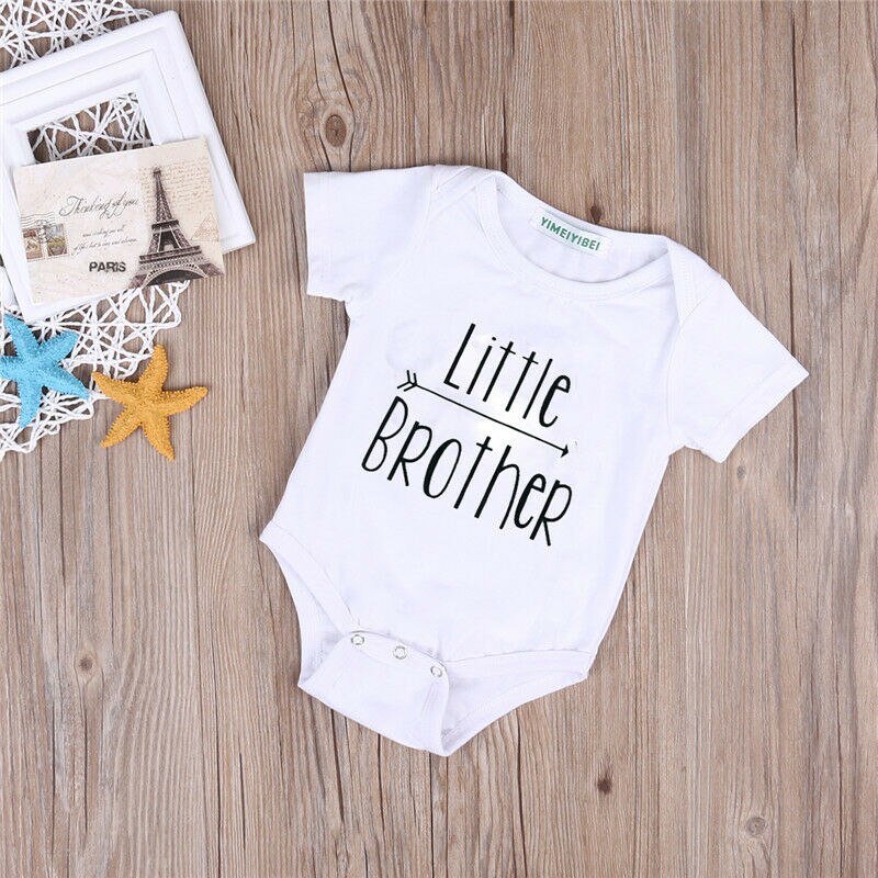 Baby Zomer Brief Grote Broer T-shirt Broertje Romper Tops Kleding Outfit