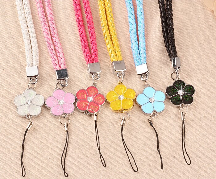 38 cm Mobiele Telefoon Straps Lanyard Accessoires Karabijn Nek Lanyards voor Sleutels Id Kaarten Sport Nylon Weave Lanyards Bloemen