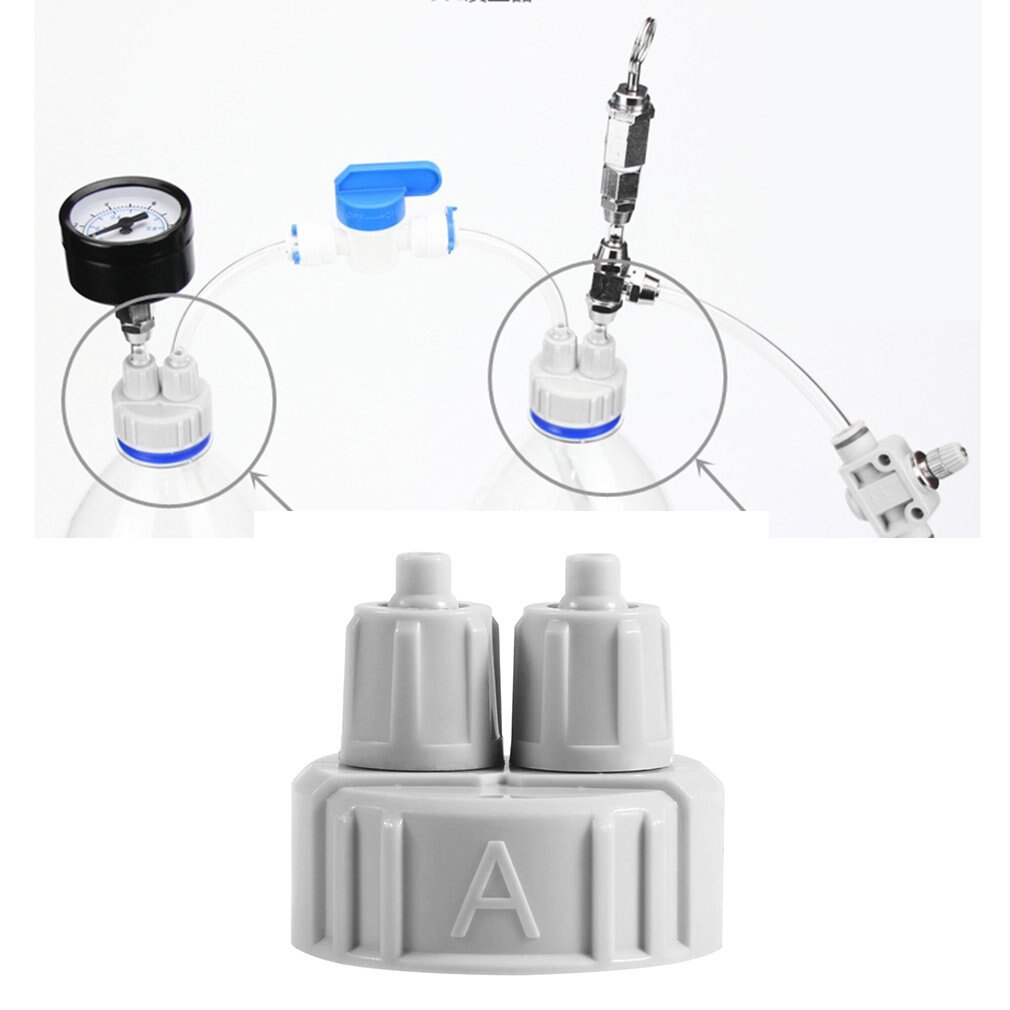 Abs Aquarium CO2 Systeem Kit Generator Deel Pro Buizen Valve Guage Fles Cap Voor Aquarium Live Geplant Een/B Interface Diy