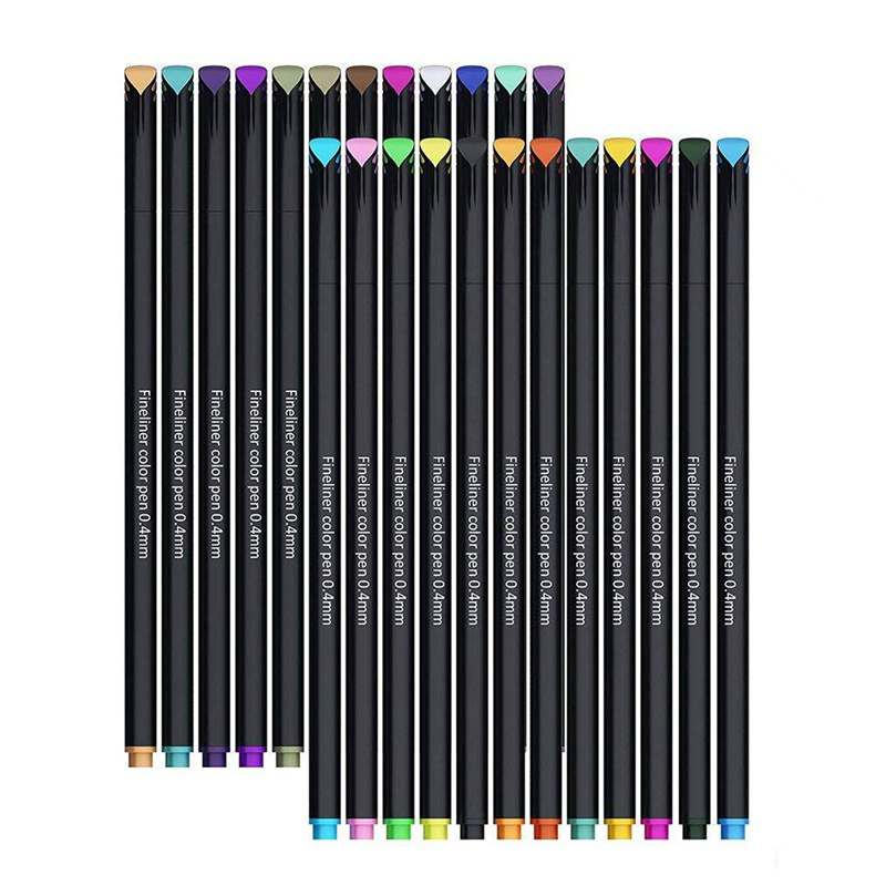 12/24/36 farver markør fin liner sæt farverige flydende blæk pen maleri kunstforsyninger penne papirvarer tegning skole krog