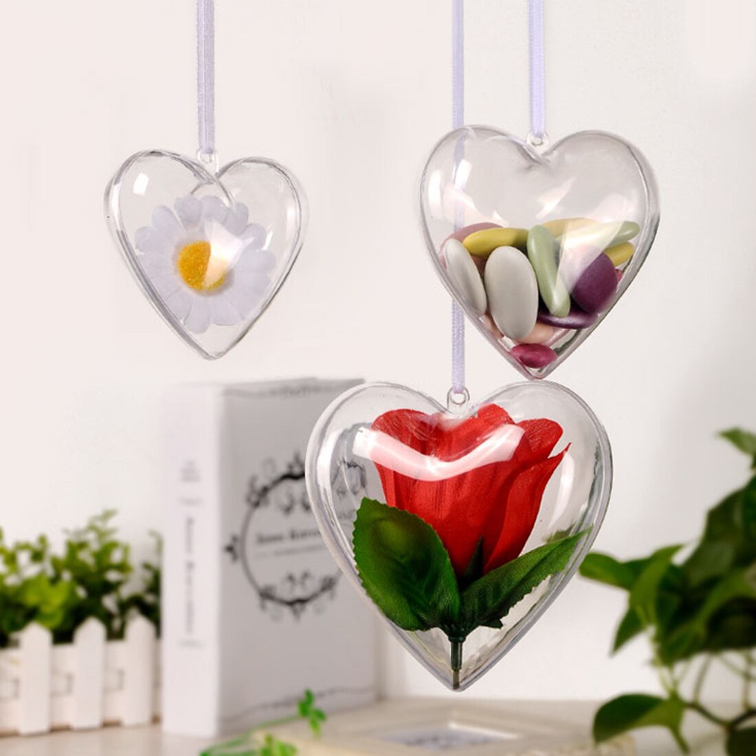 Clear Candy boxes Romantic Christmas Decorations Ball Transparent Can Open Plastic Christmas Clear Bauble Ornament