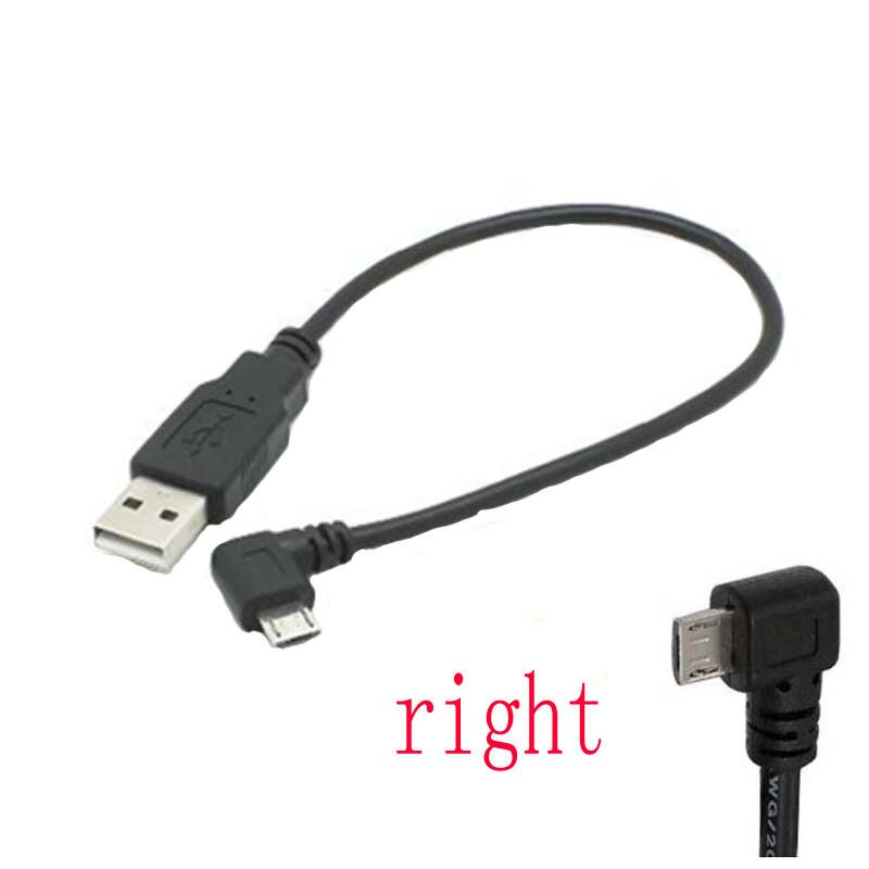 90 Graden Hoek Usb 2.0 A Male Naar Links Rechts Micro Usb-kabel Man Voor Telefoon Samsung Data Lading Connector kabel