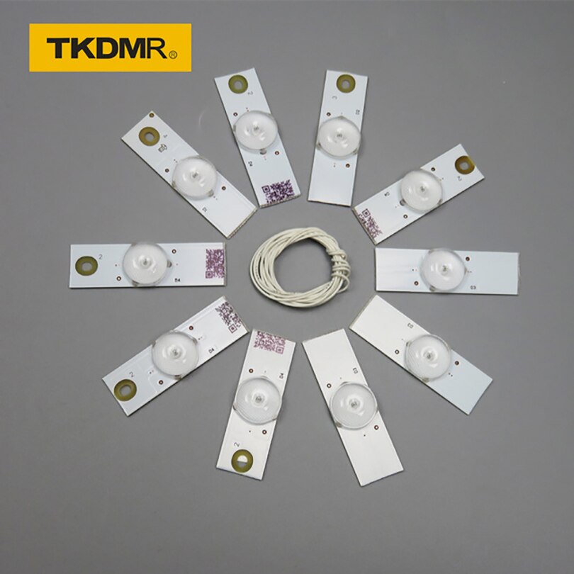 1 verpakking led-lamp met 3v- lampdiode, 32-65 inch tv optische lens flyer achtergrondverlichting, met kabel dubbelzijdige tape, in totaal  of 20 stuks