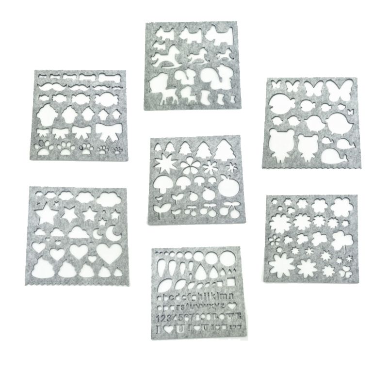 7pcs Wool Felt Mold Needle Felting DIY Craft Stencil Applique Handicraft Shaping Mould Sewing Accessories