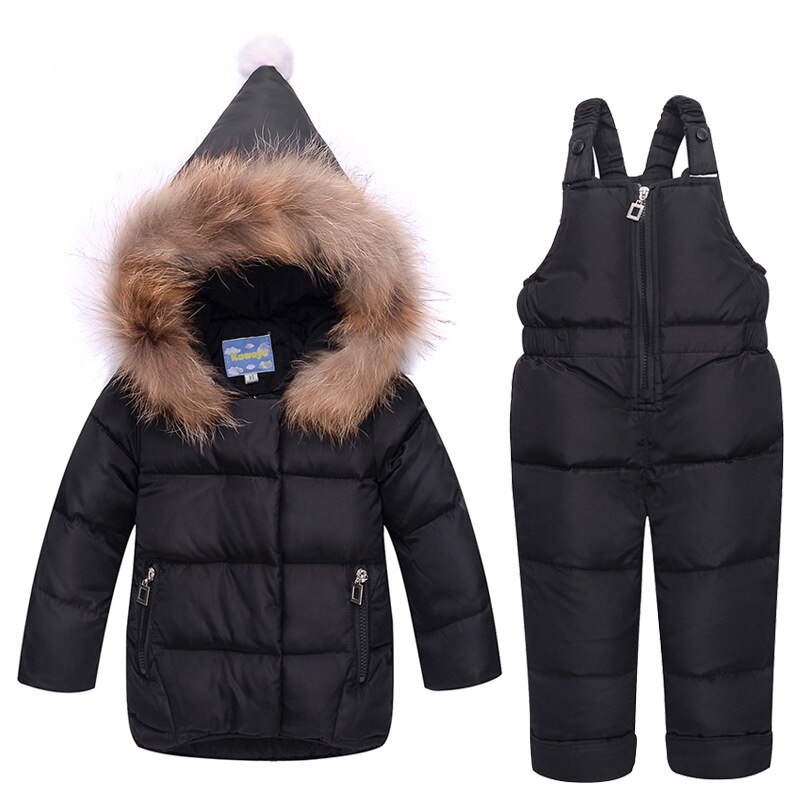 Manteau d'hiver russe pour bébé, veste à capuche, costume de neige en duvet de canard, ensembles de tenues pour filles, vêtements de neige,