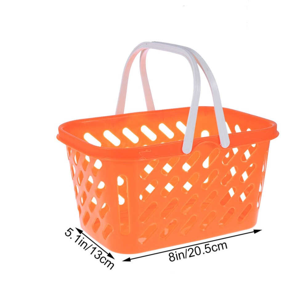 2pcs Grocery Baskets Portable Premium Orange Basket Shopping Basket for Bathroom