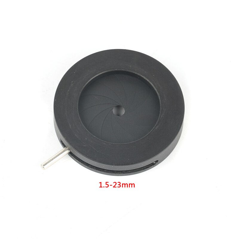 Diameter 8mm 12mm justerbar optisk irisblænde linsestråleblændekondensator til digitalkamera mikroskopadapter: 1.5-23mm