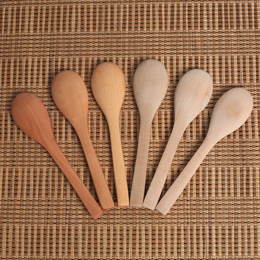 Utensilios de cocina para sopa, cuchara de té, cubertería de madera artesanal, cuchara para mermelada, cucharas de madera para cena, 1/3 unids/lote