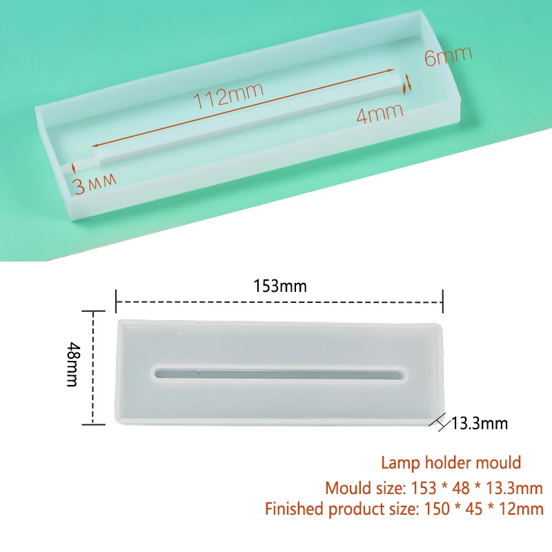 Droge Bloem 3D Kubus Ornament Vierkante LED Lamphouder Cuboid Siliconen Schurende DIY Kristal Epoxyhars Mal Handwerk: Rood