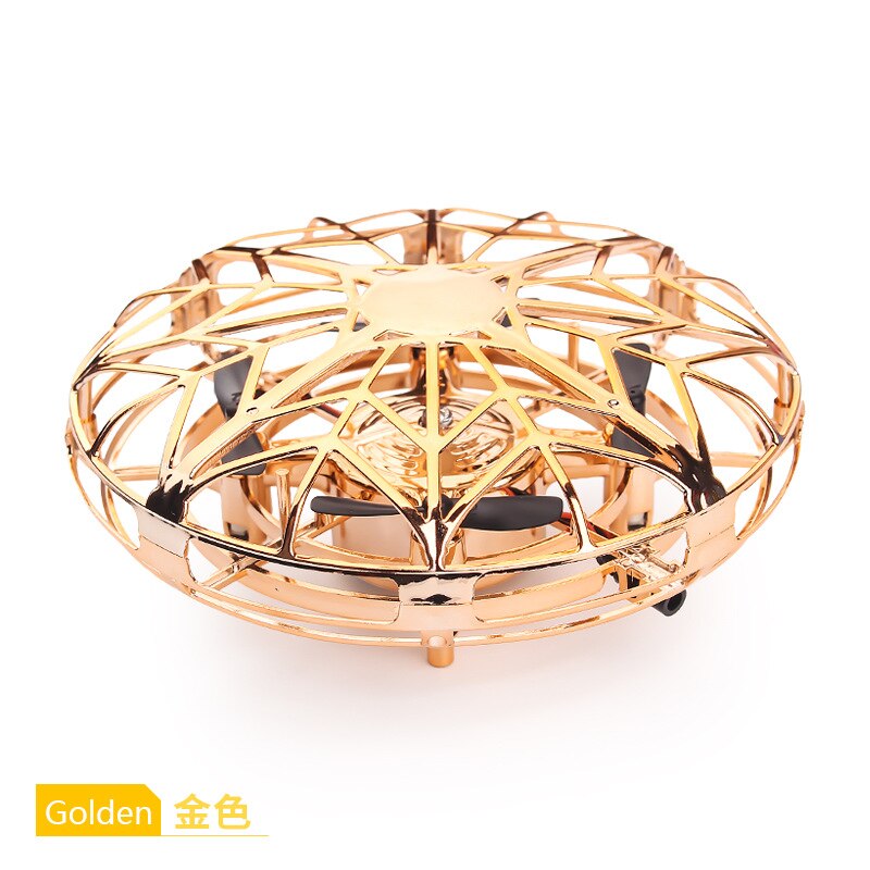 Smart Gesture Sensing UFO Flying Ball Mini Drone Quadcopter Aircraft RC Toys Hand-Controlled Helicopter Toy Kids Boys Girls: Gold