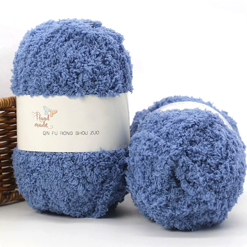 50g/rollo de hilo Coral de terciopelo suave para manualidades, hilo de lana tejido a mano, bufanda de ganchillo, suéter, manta, hilos de visón esponjosos, hilo de línea: Multicolor