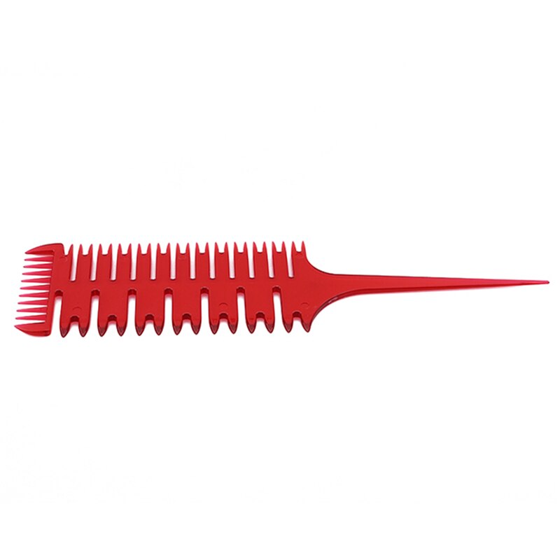 Barber Salon Style Haircut Comb With Tail Fish Bone Shape Colorful Women Updo Big Tooth Comb Hair Dyeing Tool: red
