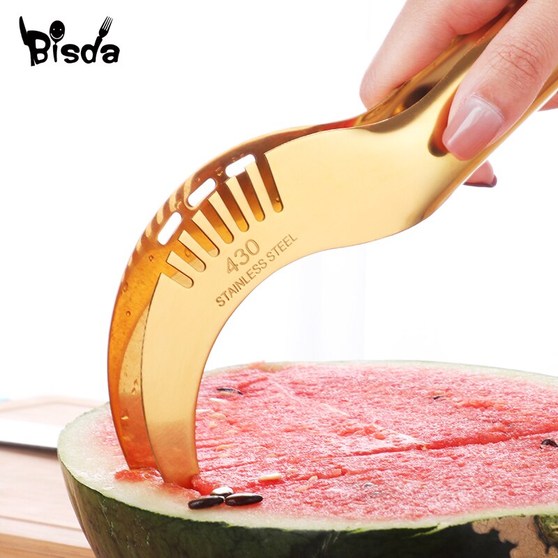 4 Kleuren Watermeloen Slicer Metal Polish Goud Fruit Cutter Meloenen Mes Snelle Herbruikbare 