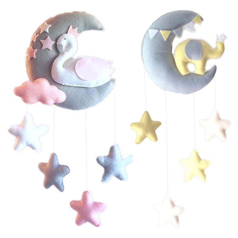 Baby Krippe Nicht-gewebte Mond Sterne Wind Glockenspiel Spielzeug Zimmer Decke Handy, Mobiltelefon Hängen Dekor R66D