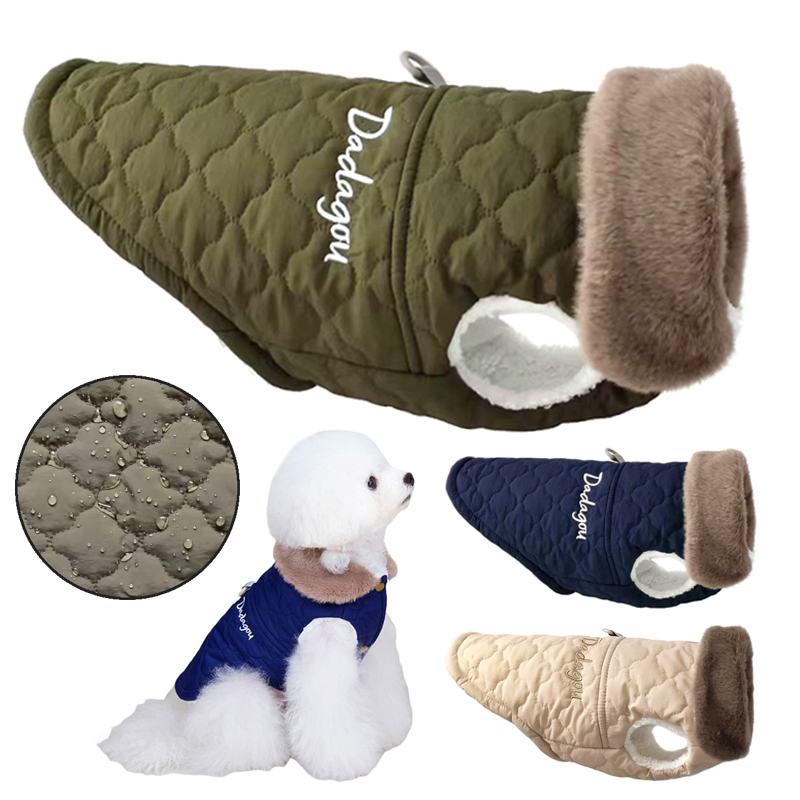 CDDMPET Waterdichte Bontkraag Hond Jas Winter Warme Fleece Hondenkleding voor Kleine Honden Puppy Huisdier Vest Chihuahua Yorkie Pug Jas