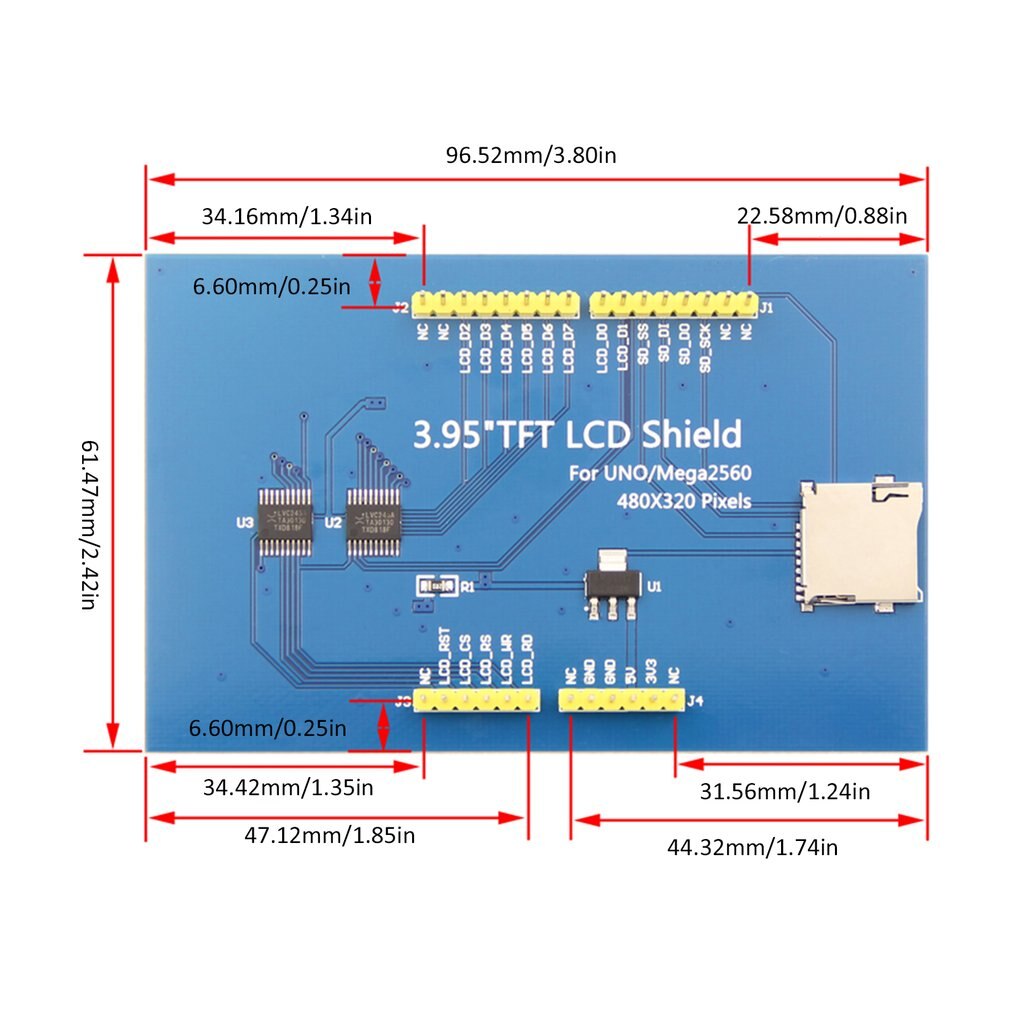 3.95 Inch Tft Lcd Touch Screen 480X320 CH340G Mega 2560 R3 Board Voor Arduino Vervanging Scherm