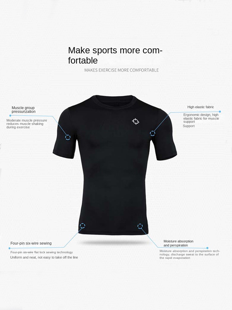 Strengere schnell trocknende laufende T-Shirt Basketball Kompression Shirt Männer schnell trocknen oben schwarz Bodybuilding Muskel Shirt trainieren Fitnessstudio