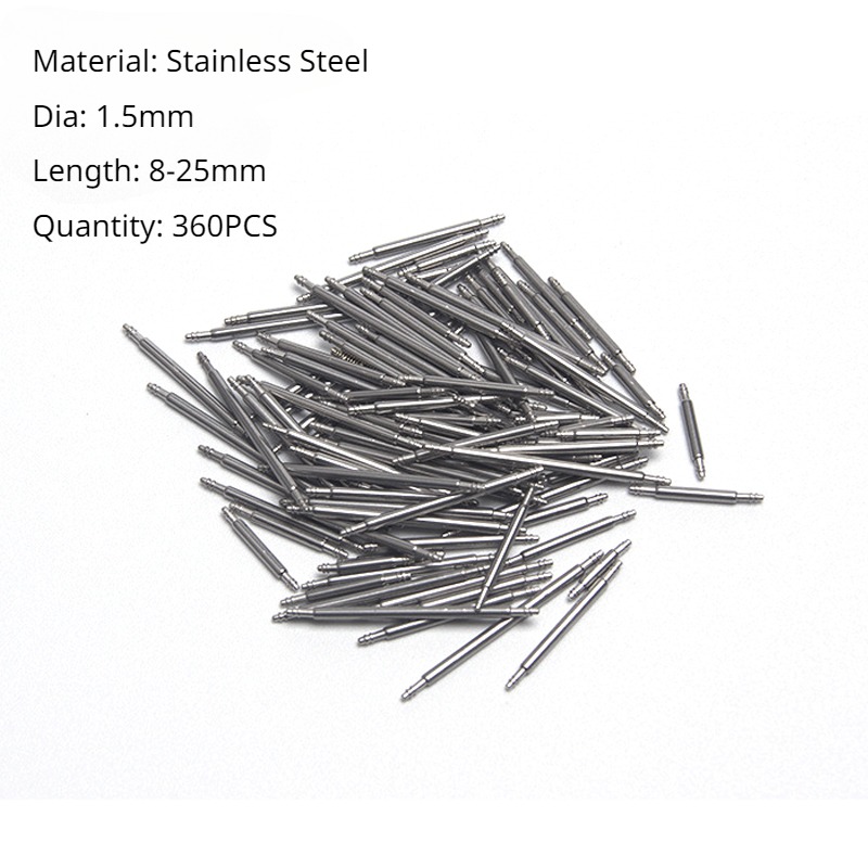 360PCS/Box 8-25mm Stainless Steel Watch Band Repair Tool Spring Bar Strap Link Pins For Watchmaker Watch Repair Tool Part
