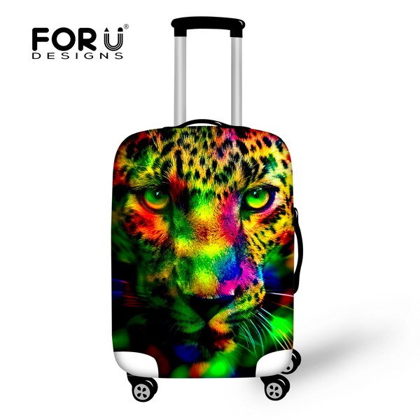 Luggage Cover - Elastic & Waterproof - Tiger Print - Fits 18-30 inch Suitcases: C0013 M