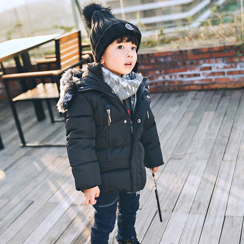 Student Meisje Jas Met Bont Kap Wol Rits Jas Rood Winter Herfst Vallen 2 3 4 5 6 7 Jaar Oud Kleding: Black / 7T
