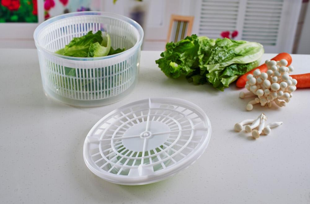 1 unidad de ensalada Spinner lechuga verde lavadora frutas verduras secadora desagüe Crisper filtro para lavado cocina de hojas de secado XB 106
