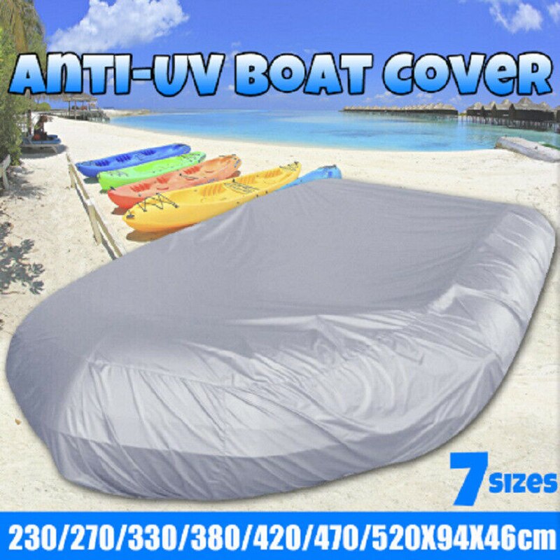 7 Sizes Waterproof UV Sun Dust Protection Inflatable Boat Dinghy Cover Tender Storage Suits 7.5-17ft Kayak Rubber Boat Cover